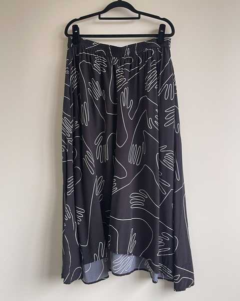 Elk hand print wide leg pants