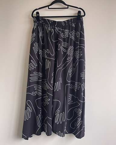 Elk hand print wide leg pants