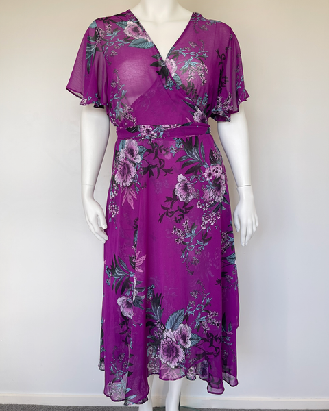 City Chic floral wrap dress