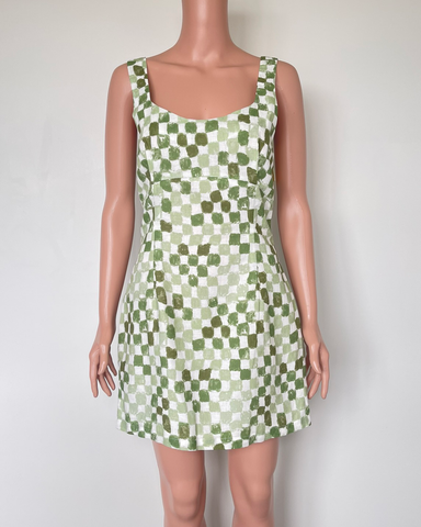 NEW Charlie Holiday Zara mini checkerboard dress