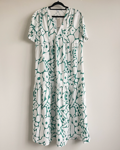 NEW Green and white floral dress