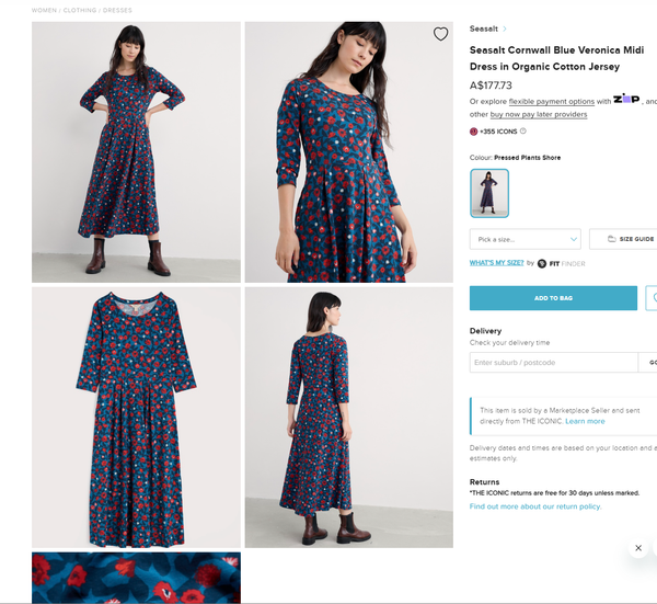Seasalt Cornwall Blue Veronica dress
