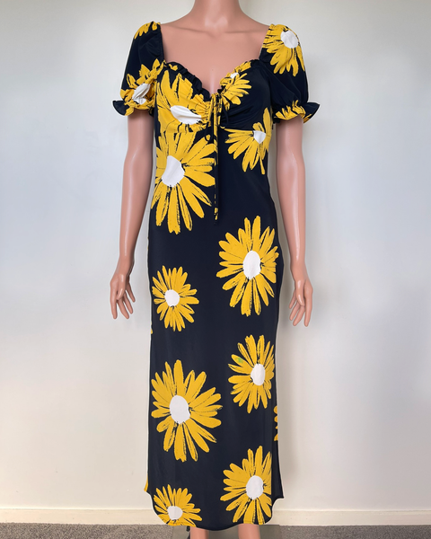Topshop tie front daisy midi dress