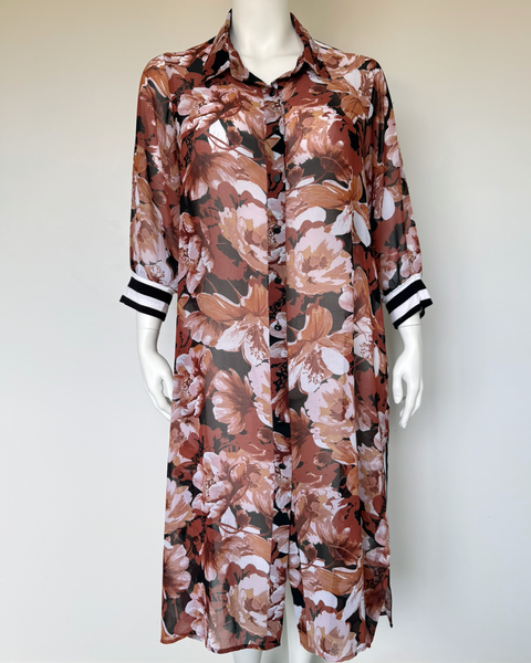 Taking Shape Chiffon Floral Phoenix Shirt/Dress