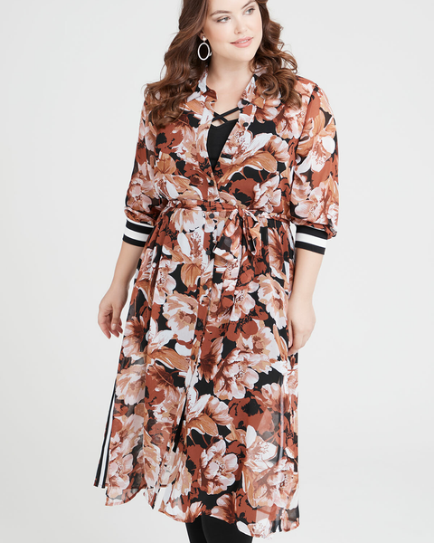 Taking Shape Chiffon Floral Phoenix Shirt/Dress