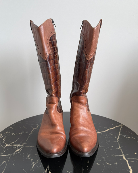 Brown western boots