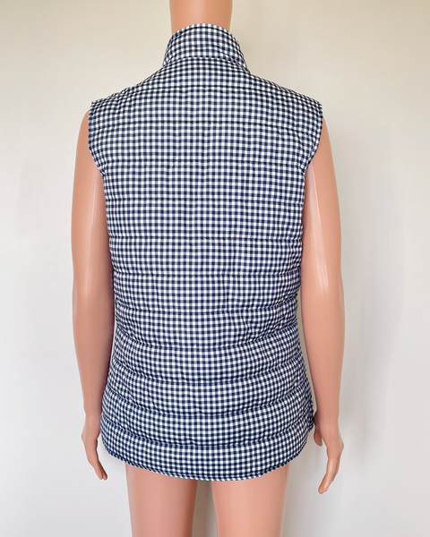 Gingham puffer vest