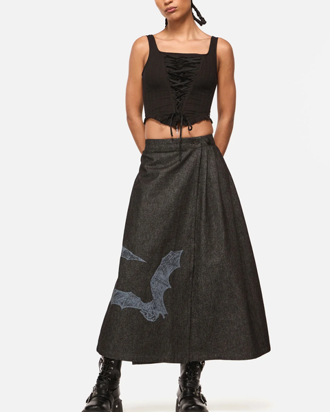 Black Friday Batz denim midi wrap skirt