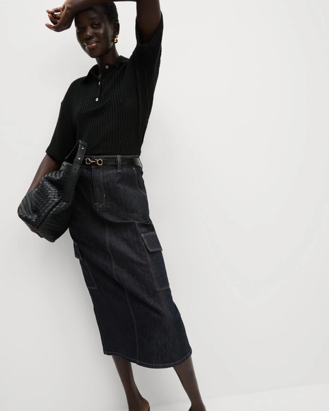 M&S denim midi skirt
