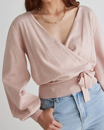 Among the Brave wrap knit top