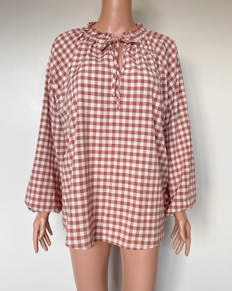 Addison gingham top (breastfeeding version)