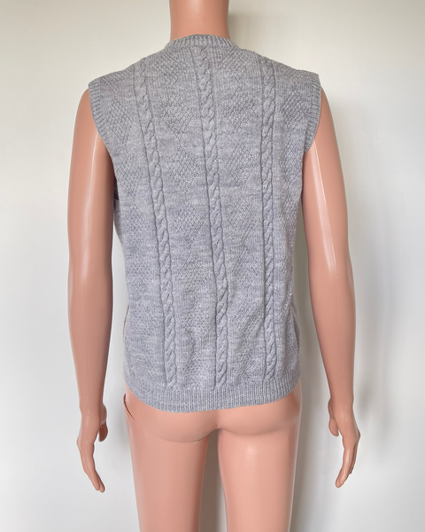 Grey knit vest