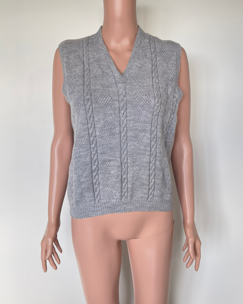 Grey knit vest