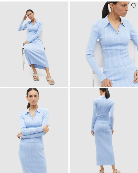 Seed Heritage cropped rib polo knit top