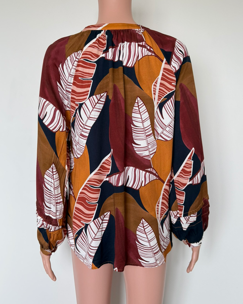 Yarra Trail Feather Stone Print Blouse