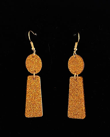 Gold resin glitter earrings