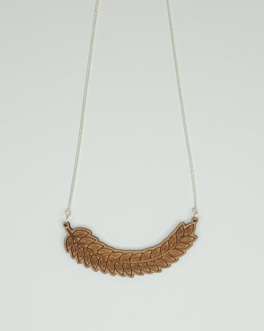 Wooden leaf necklace